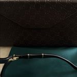Gucci Square Bamboo Black Horn Sunglasses w/Case Italy Authentic Photo 5
