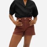 Everlane The Cotton Twill Short Jean Shorts Rosewood Brown Size 0 Photo 2