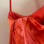 Cinq à Sept Cinq a Sept Blouse Stace Satin Neon Coral 100% Silk One Shoulder Top Sz L NWT Photo 7