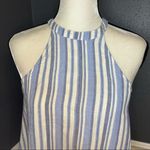Cloth & Stone  Striped Blue Halter Tank Top Photo 5