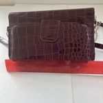 Faux Croc‎ Leather Red Shoulder Bag W Detachable Strap & Wristlet Just Solutions Photo 9