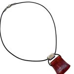 Silpada  Sponge Coral Leather Necklace Photo 3