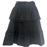 ROMWE black layered midi skirt with lace, XS Photo 0