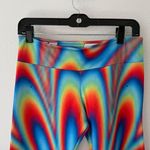 Electro Threads Vibrant Multicolor Rainbow Tie Dye Retro Yoga Workout Leggings Blue Size M Photo 1