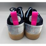Steve Madden Tucker Navy Sneakers 9 Velour Casual Gum Sole Pink Accents Photo 2