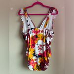 Anne cole Retro Floral Shirred Ruffle Sleeve One Piece Swimsuit 14 Photo 6