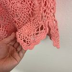 Hula-La Vintage Y2K Coral Pink Crochet Summer Beach Swim Cover Up Mini Dress Photo 5