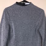 Mango MNG Women’s Knit Mock Neck Black White Long Sleeve Sheath Dress Photo 1