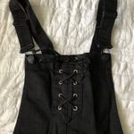 PacSun Shorteralls 26 Denim Romper Lace Up Overalls Luna Black Trendy Grunge Photo 1