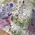 Alfred Dunner Delicate Floral Open Front Blouse W/ Attached Tank and Jeweled Necklace Ensemble Photo 12