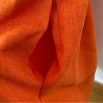 Ellen Tracy Linen Blend Slub Orange Pleated Sundress Photo 3