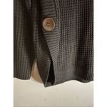 Ronnie Salloway Black Chunky Knit Button Split Side Scoop Neck Sweater M Black Size M Photo 2