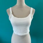 Aerie NWT  Jacquard Longline Scoop Bikini Top White Beach Swim Surfing Size L Photo 2