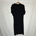 Vintage Tall Girl Semi Sheer Black w/ Purple Daisy Flowers High Neck Midi Dress Size L Photo 1