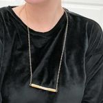 Brass boho Gypsy long cream brass necklace Gold Photo 5