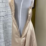 BCBGMAXAZRIA women 6 spaghetti strap low back maxi dress tan Photo 9