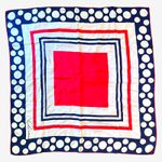 Patriotic Red White Blue Silk Scarf, Polka Dot Photo 0
