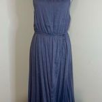 Women’s Casual Navy/Denim Colored Midi Dress Medium Blue Photo 0