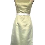 Alfred Sung Duchess Strapless Dress Sz 4 Green Bridesmaid Formal HOCO Satin Photo 1
