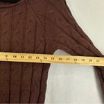 Long Sleeve Cable Knit Sweater Dress Womens Small Brown Photo 4
