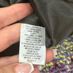 Milly Tweed Chevron Zig Zigzag Virgin Wool Lamb Leather Mini Dress Size 8 Photo 6