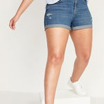 Old Navy  Women's‎ Size 8 Boyfriend Roll Tab Denim Shorts Photo 0
