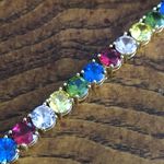 Ladies 18kt gold plated colorful 6mm faceted cubic zirconia tennis bracelet Photo 3