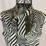 Vintage Y2K Jaipur Zebra Print Sparkle Sleeveless Mobwife Top Women’s Size Large Black Photo 7