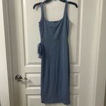 See You Monday  Blue Sleeveless Wrap Midi Dress Photo 2