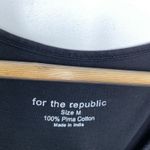 FOR THE REPUBLIC Black Asymmetrical Pima Cotton Shirt Women's Size Medium M Photo 4