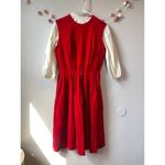 Vintage Kerrybrooke Sears Roebuck Cherry Red Velvet Jumper 2 Piece Dress Photo 1