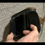 Black crossbody bag with removable/adjustable brown strap GUC Photo 5