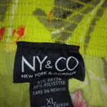 NY&Co. L Neon Floral Faux Wrap Maxi Skirt in Lime Red Size L Photo 5