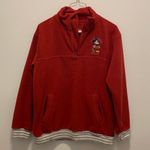 Disney Parks Mickey Mouse Red Embroidered Fleece Pullover Photo 0