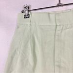 ZARA Pastel Green High Rise Linen Pleated Shorts M Photo 3