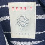 Esprit  Coat Sz L Navy Cream Striped Two Button Long Preppy Old Money Careerwear Photo 10
