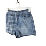 AMERICAN EAGLE Womens Shorts Size 4 Blue Light Wash Mom Plaid‎ Two Tone Photo 1