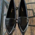Lulus NWOB  Black Pointed-Toe Flats with Croc Texture Photo 2