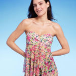 Kona Sol  Bikini‎ Top Sheer Floral Size Small Molded Cups Removable Straps Photo 0