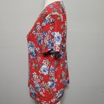 Daytrip  red floral strappy cutout tee size  large Photo 5