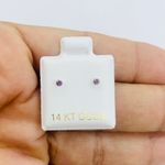 Bebe Real 14k Gold Tiny earrings purple Earrings  Photo 3