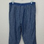 J.Jill 100% Linen Blue Chambray Pull On Ankle Pants Photo 8