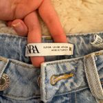 ZARA  Straight Leg Ripped High-Rise Jeans Photo 2