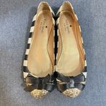 Kate Spade Trixie Women 6.5 M Black Gold Glitter Bow Stripe Slip On Flats Shoes Photo 1