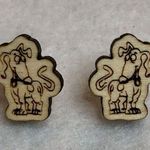 Nickelodeon Rugrats Spike the Dog Wood Stud Earrings Photo 2