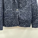 CAbi #109 Brocade Navy Blue Floral Jacquard Print Single Button Blazer Size 6 Photo 3