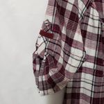 Decree  XL Maroon Plaid Flannel Tunic Top Plus Photo 4