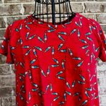 LuLaRoe NWOT Irma Stars Popsicles Top Sz 10 Red Hi Low Patriotic Vetera… Photo 2
