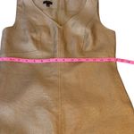 Talbots  Sleeveless V-Neck‎ Dress Size 4 Beige Gold Metallic Linen Blend Career Photo 6