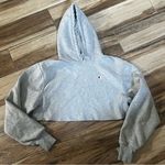 Champion  gray pullover cropped hooded sweatshirt Photo 0